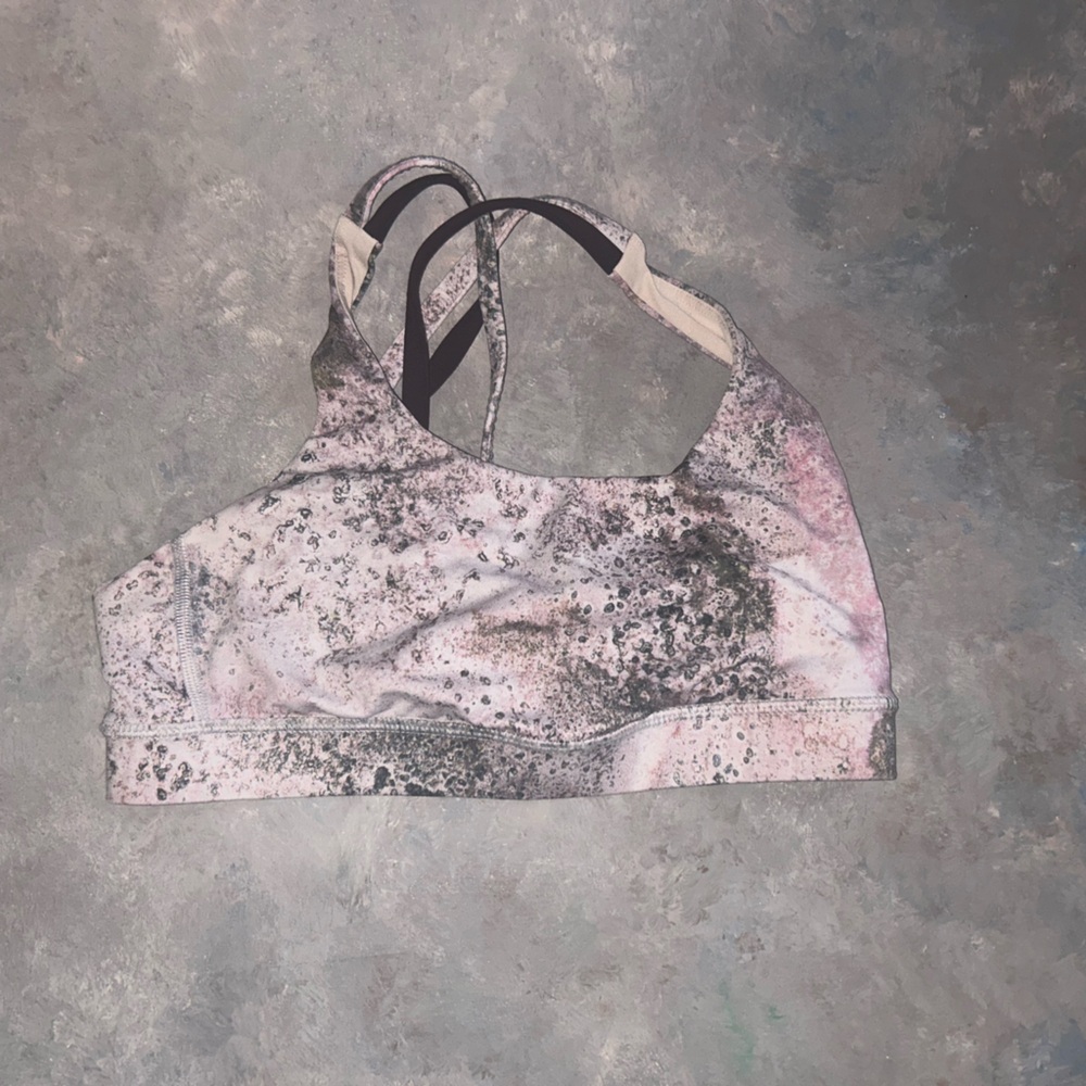 Lululemon Pink and Black Women's sports bra